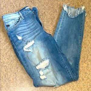 KanCan Frayed Hem Denim Jeans